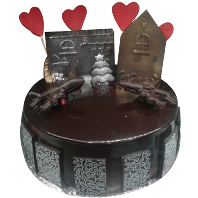 "Round shape Chocolate Full Garnish Cake - 1 Kg - Click here to View more details about this Product